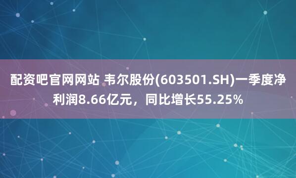 配资吧官网网站 韦尔股份(603501.SH)一季度净利润8.66亿元，同比增长55.25%
